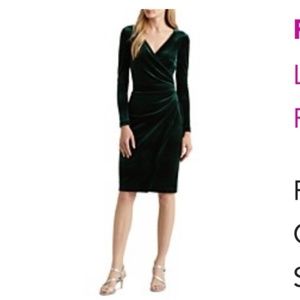 Ralph Lauren emerald Green faux wrap dress